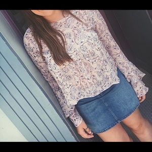 Aeropostale Sheer Flowy Floral Blouse